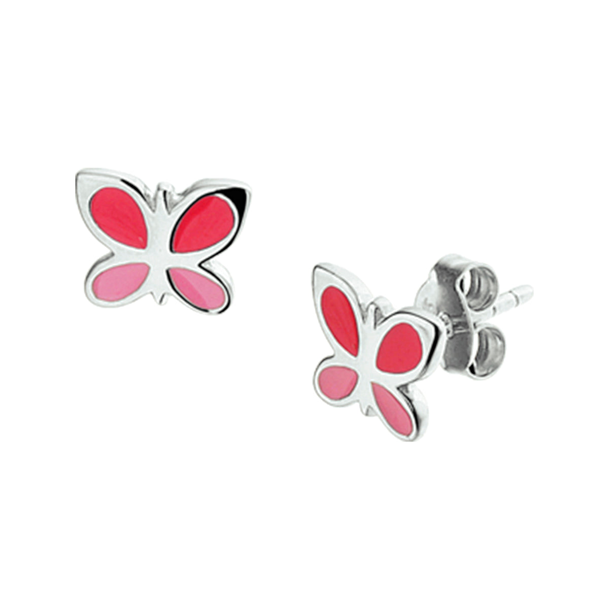 Oorknoppen vlinder zilver gerhodineerd