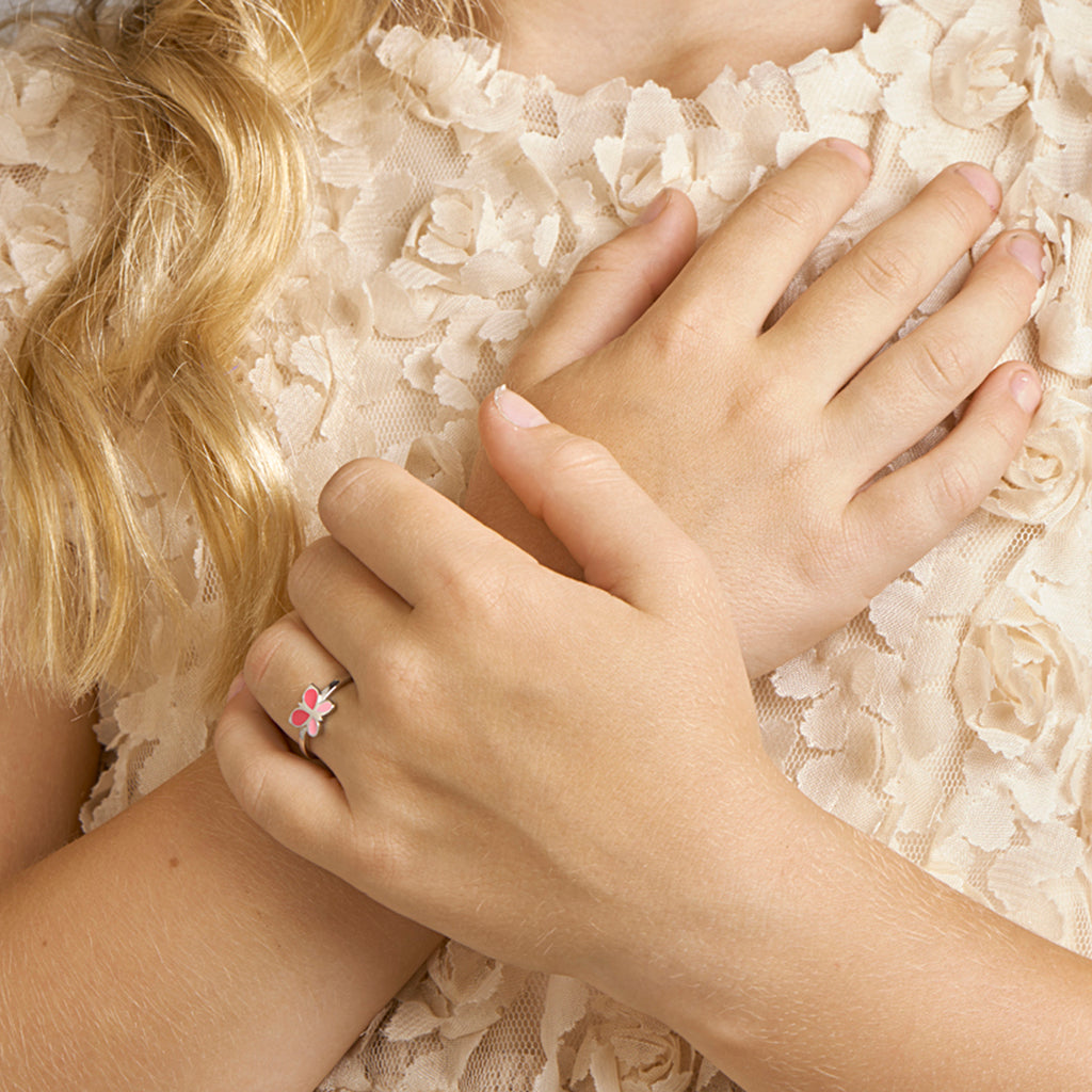 Ring vlinder zilver gerhodineerd