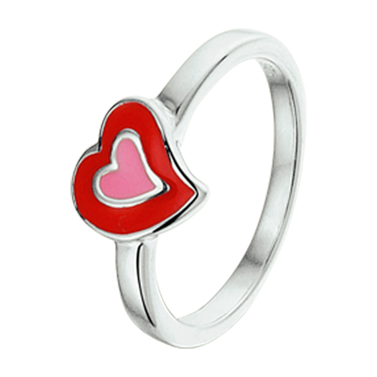Ring hart zilver gerhodineerd