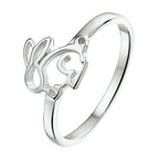 Ring konijn zilver gerhodineerd