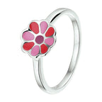 Ring bloem zilver gerhodineerd