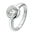 Ring zirkonia zilver gerhodineerd