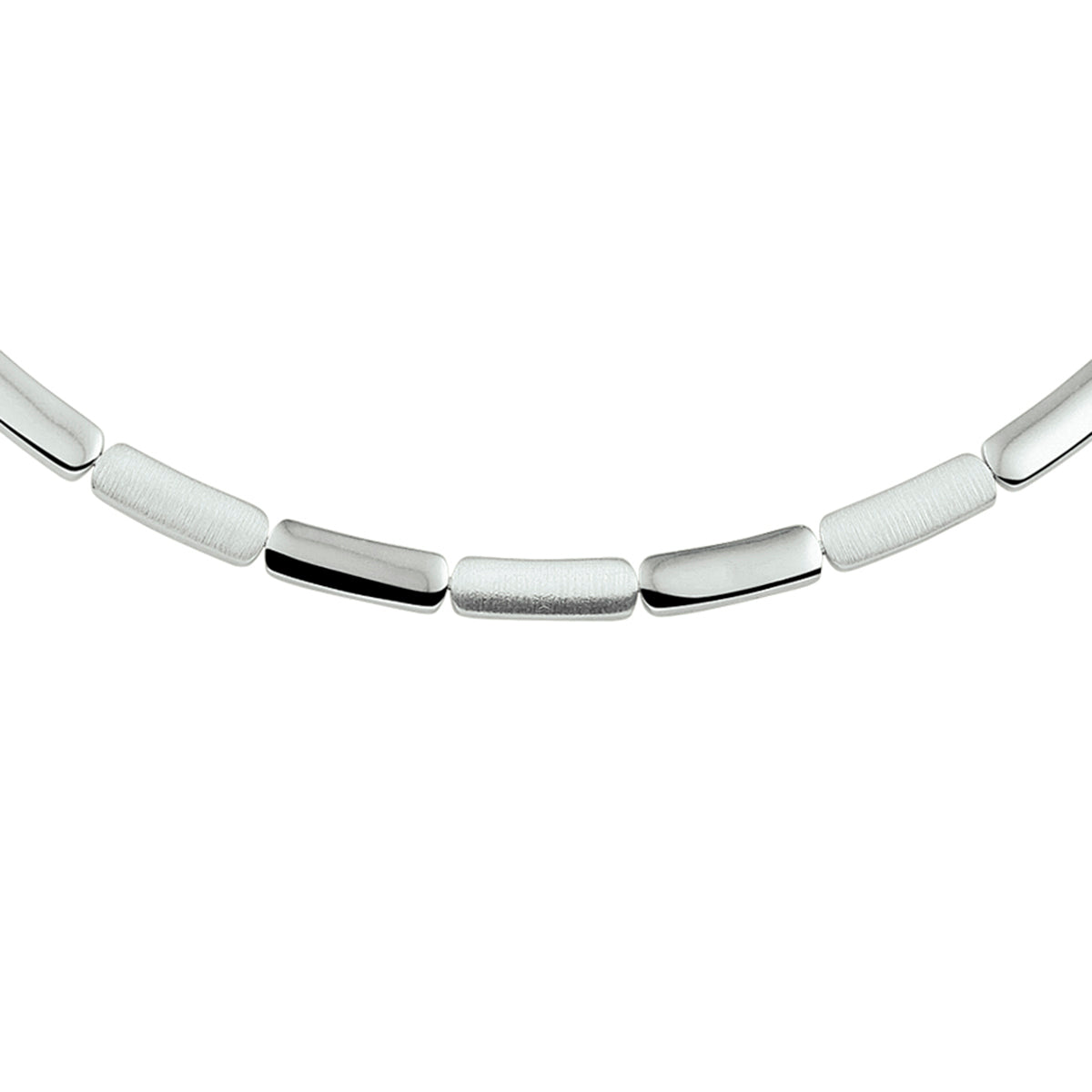 Collier poli/mat 5,2 mm 45 cm zilver gerhodineerd