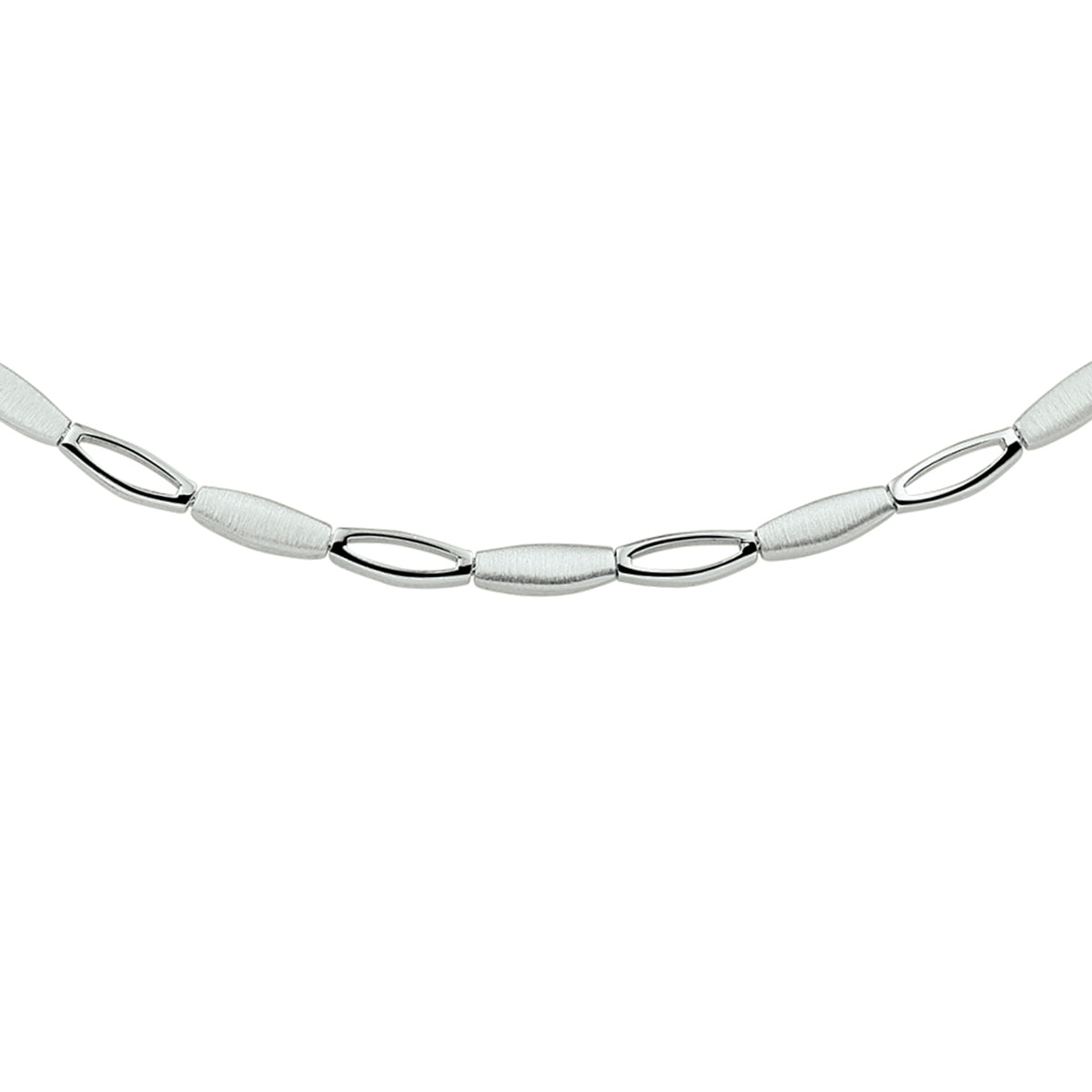 Collier poli/mat 4,2 mm 45 cm zilver gerhodineerd