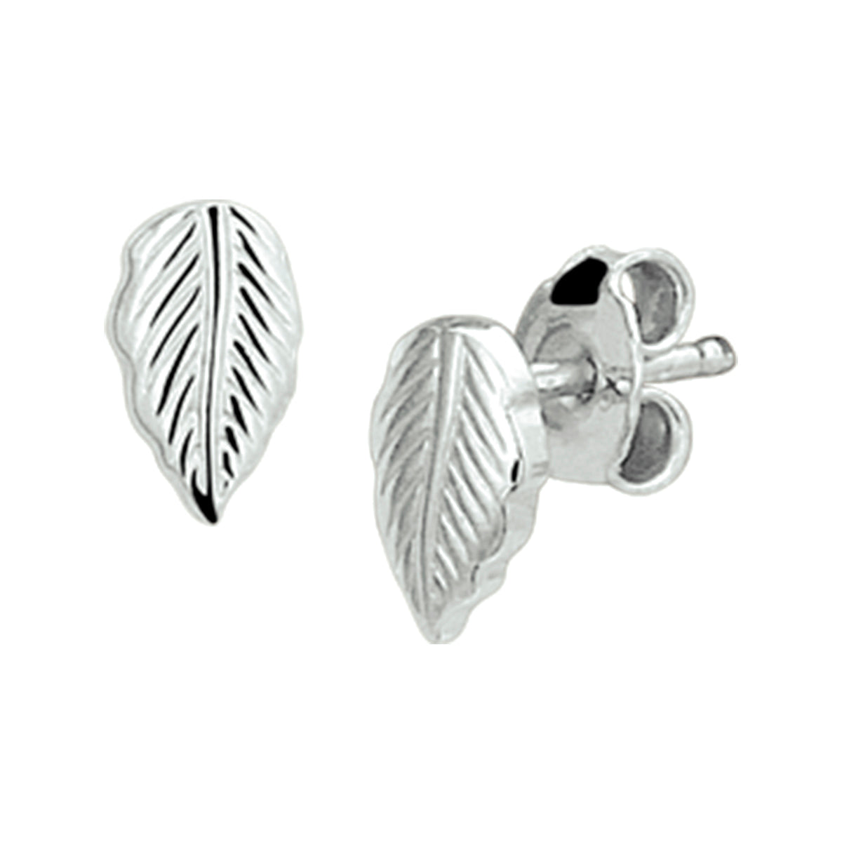 Oorknoppen veer zilver gerhodineerd