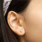 Oorknoppen zirkonia zilver gerhodineerd