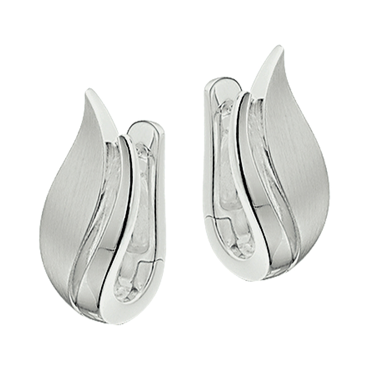 Klapoorringen poli/mat zilver gerhodineerd