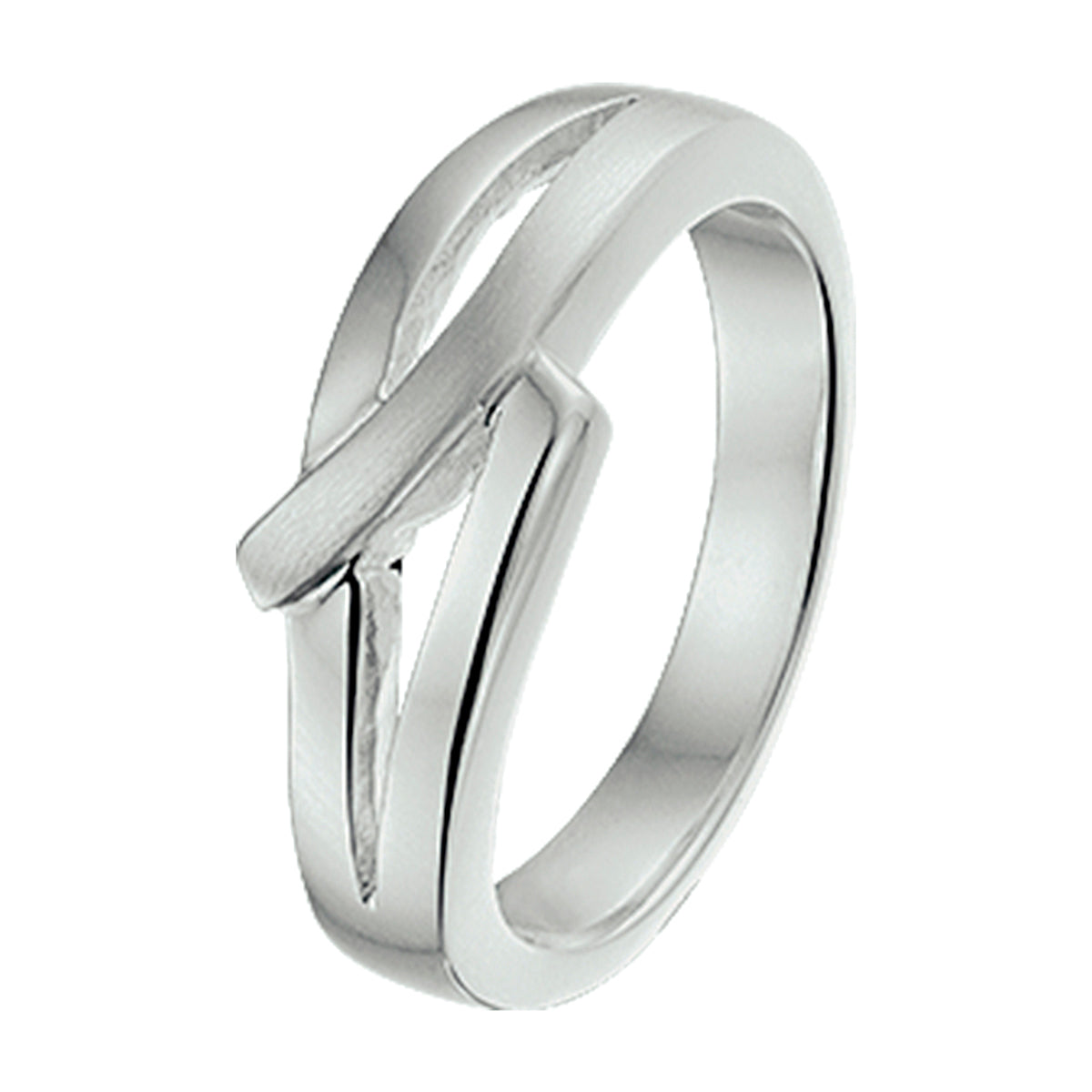 Ring poli/mat zilver gerhodineerd