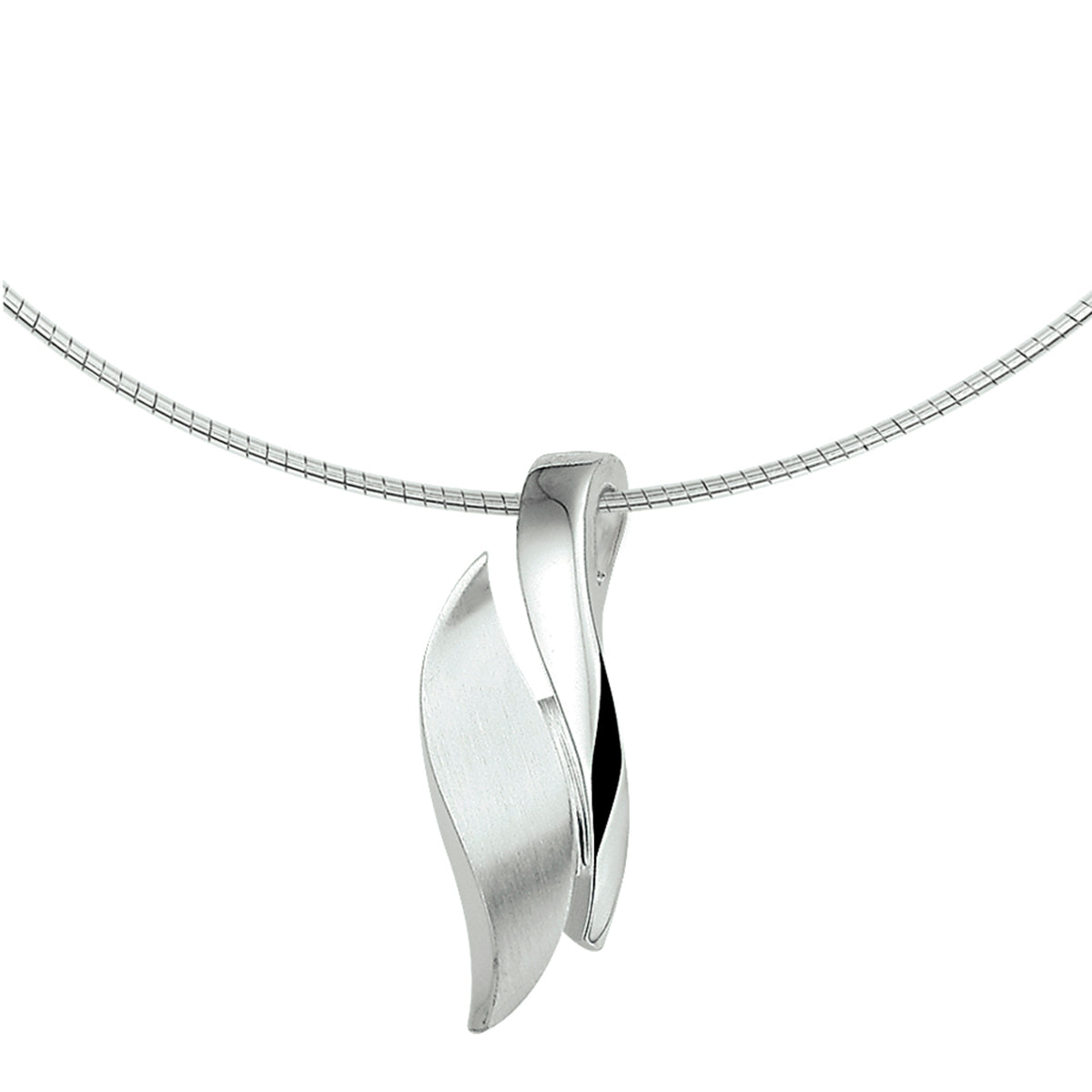 Collier poli/mat 42 + 3 cm zilver gerhodineerd