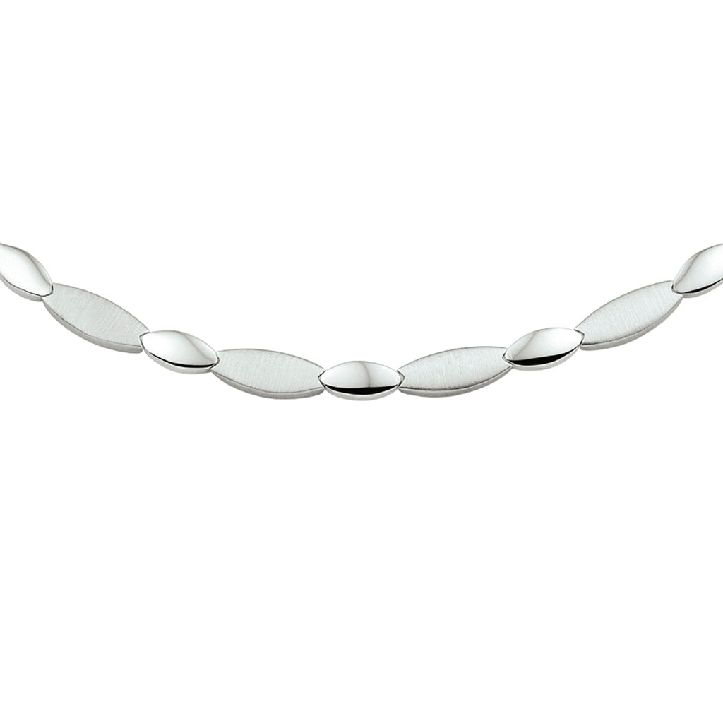 Collier poli/mat 5,5 mm zilver gerhodineerd