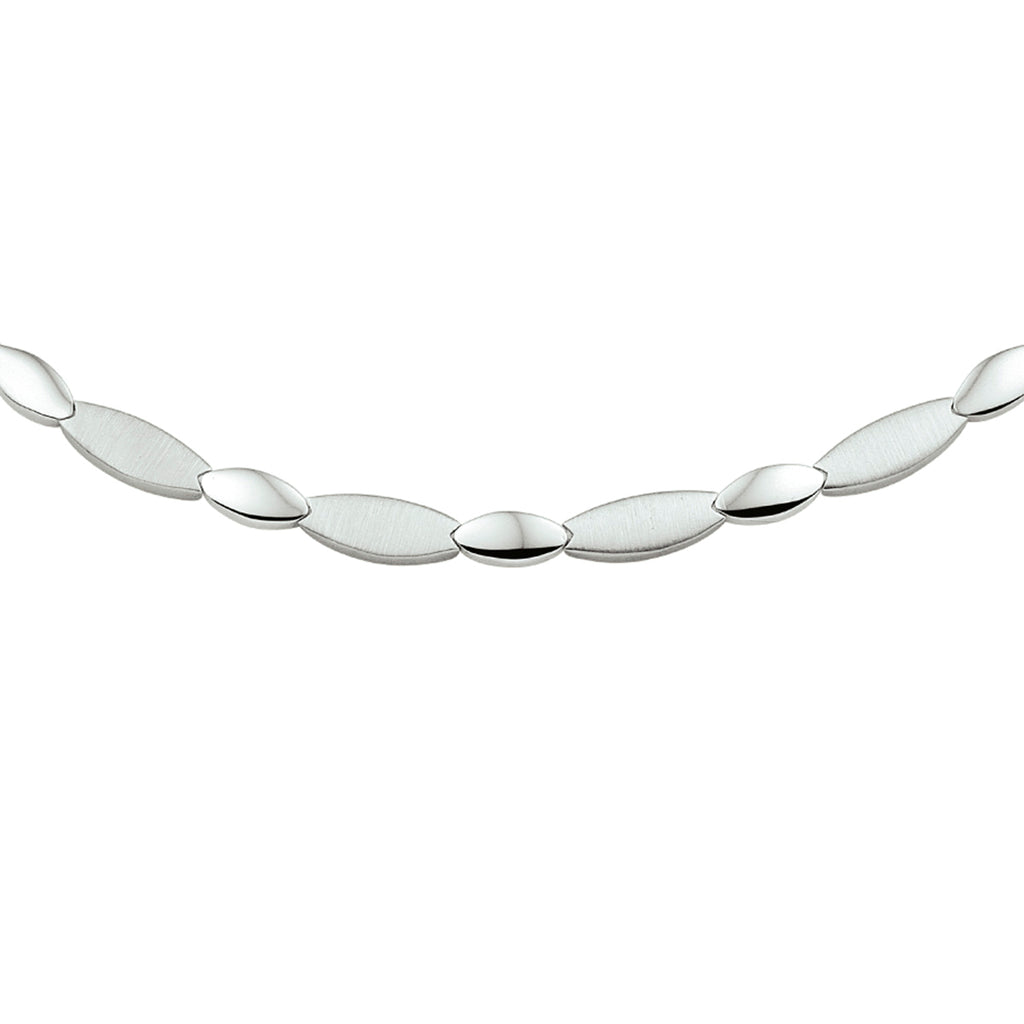 Collier poli/mat 5,5 mm zilver gerhodineerd