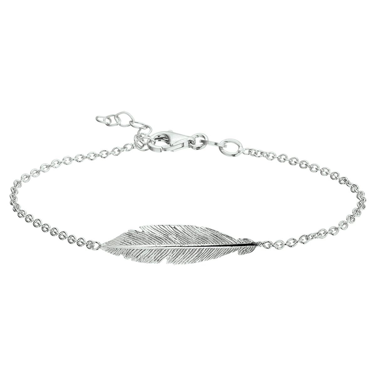 Armband veer 1,8 mm 16,5 + 2,5 cm zilver gerhodineerd