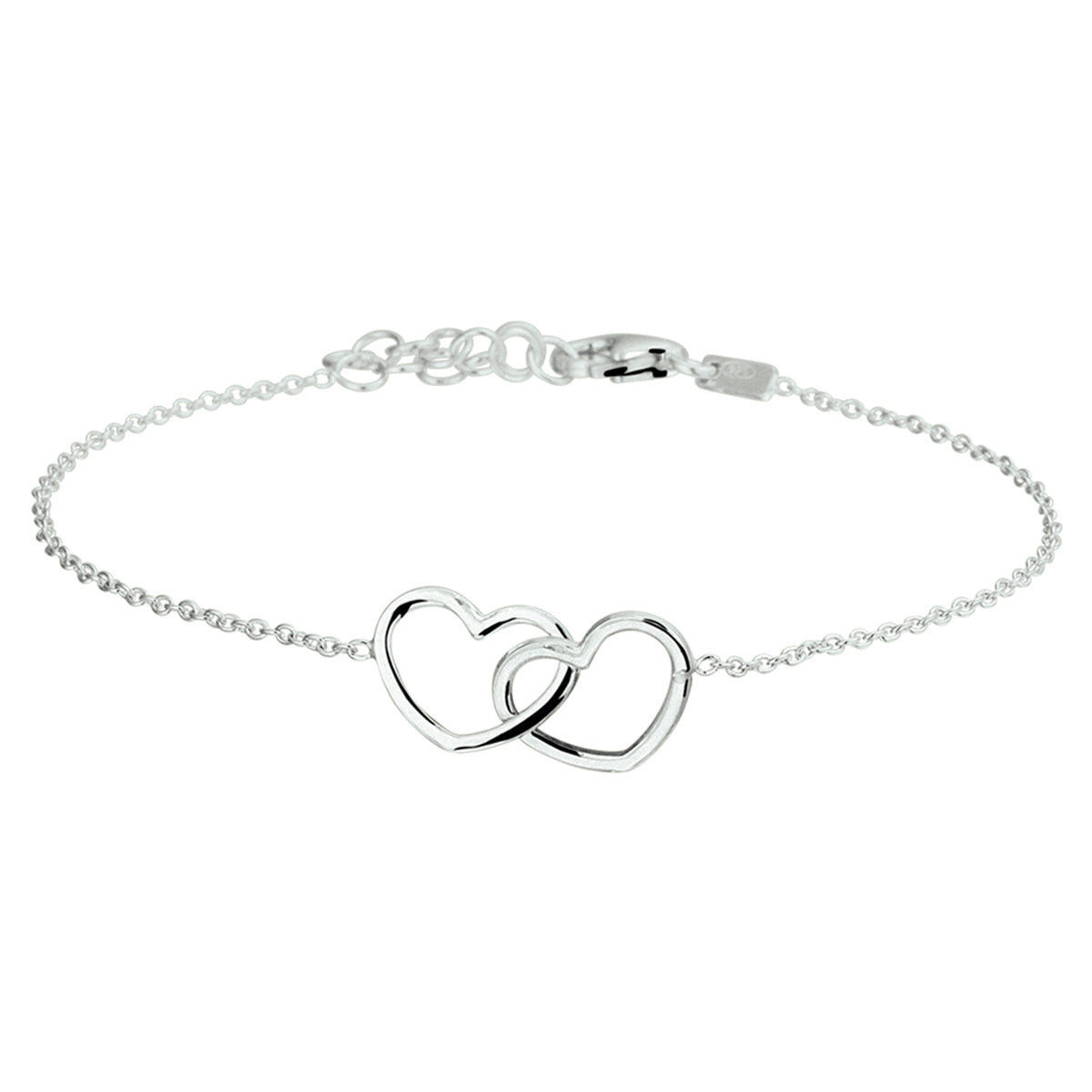 Armband hart 1,2 mm 16 + 3 cm zilver gerhodineerd