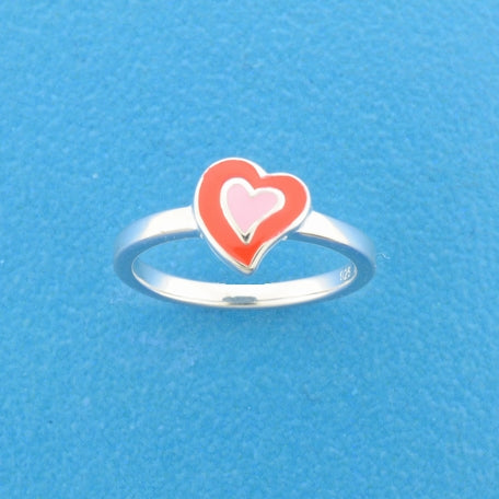 Ring hart zilver gerhodineerd