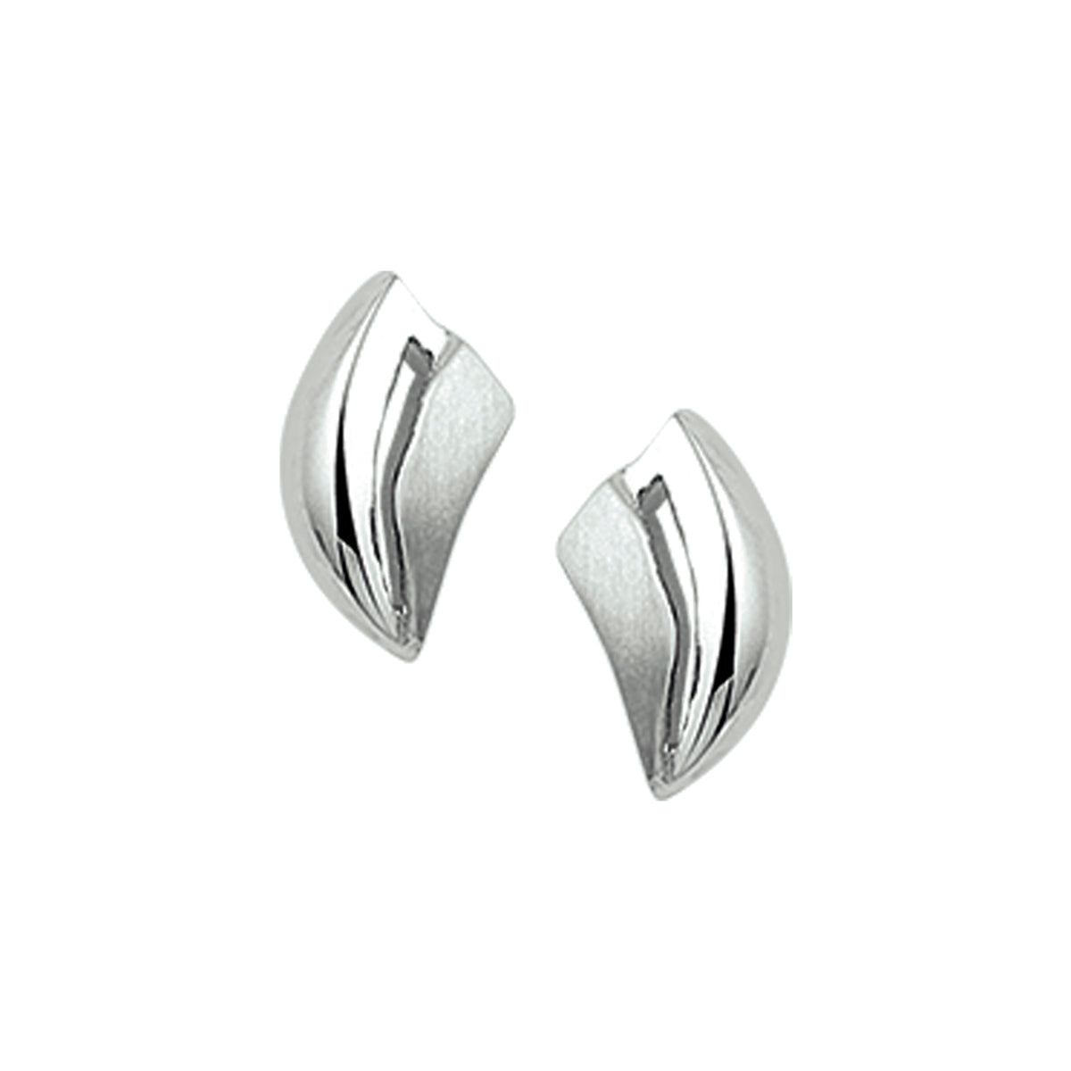 Oorknoppen poli/mat zilver gerhodineerd