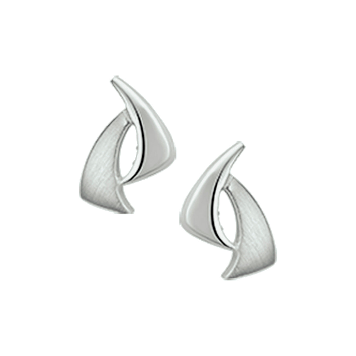 Oorknoppen poli/mat zilver gerhodineerd