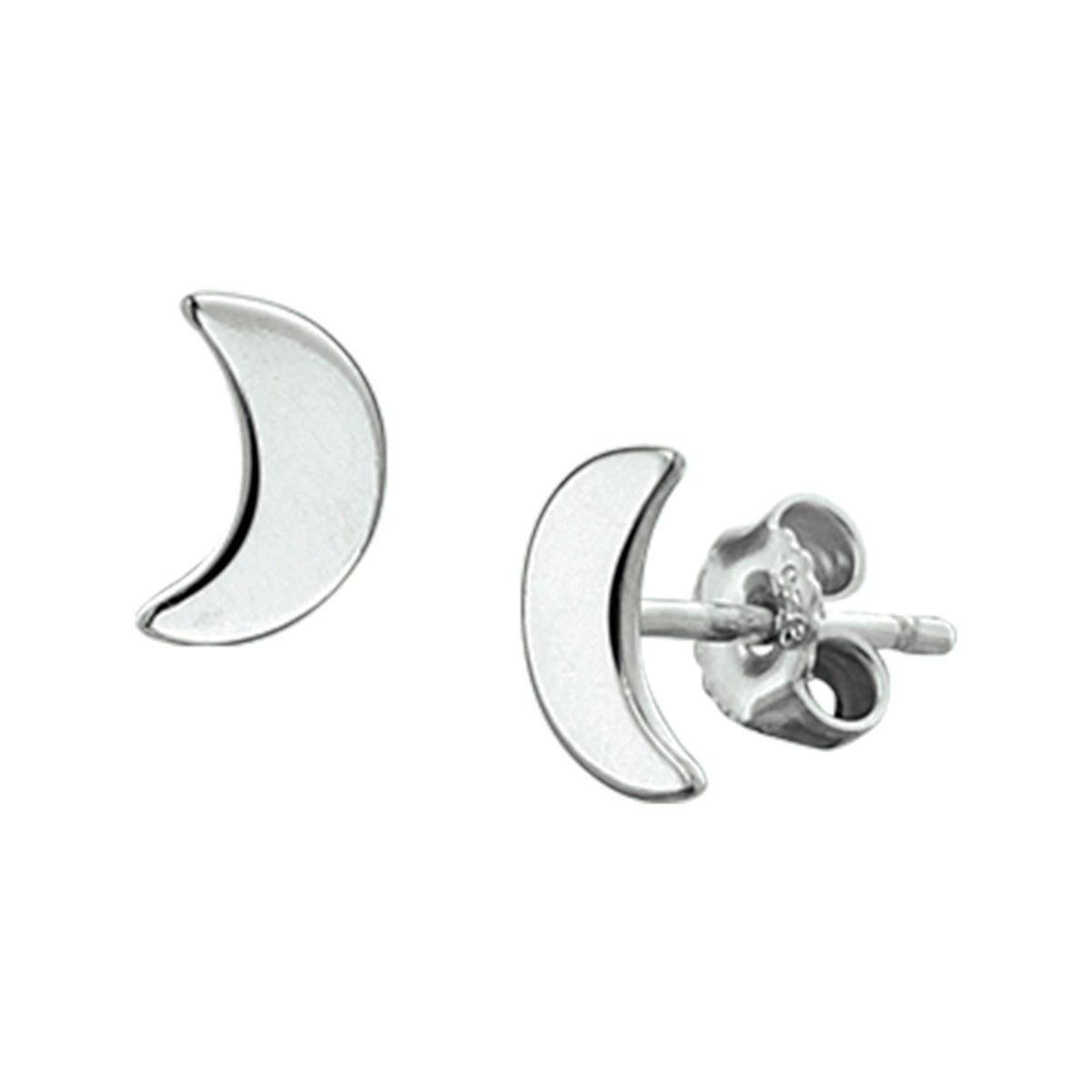 Oorknoppen maan zilver gerhodineerd