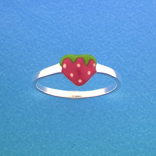 Ring aardbei zilver gerhodineerd