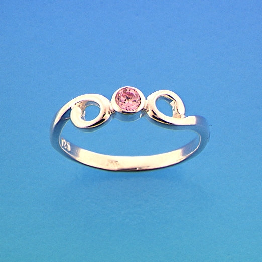 Ring zirkonia zilver gerhodineerd