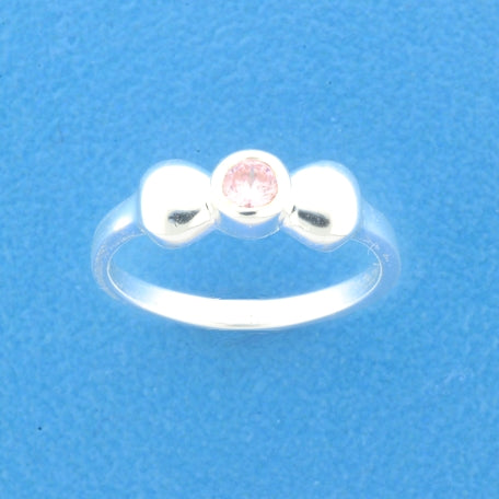 Ring strik en zirkonia zilver gerhodineerd