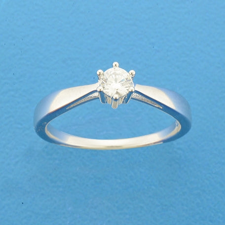 Ring zirkonia zilver gerhodineerd
