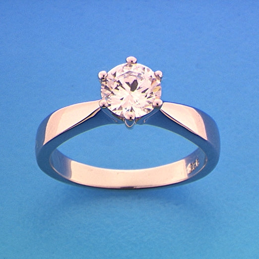 Ring zirkonia zilver gerhodineerd