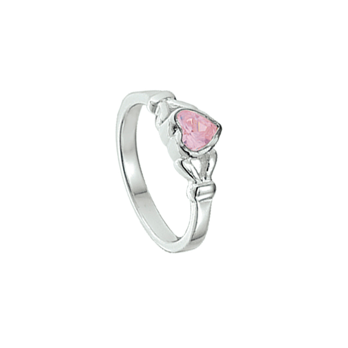 Ring hart zirkonia zilver gerhodineerd