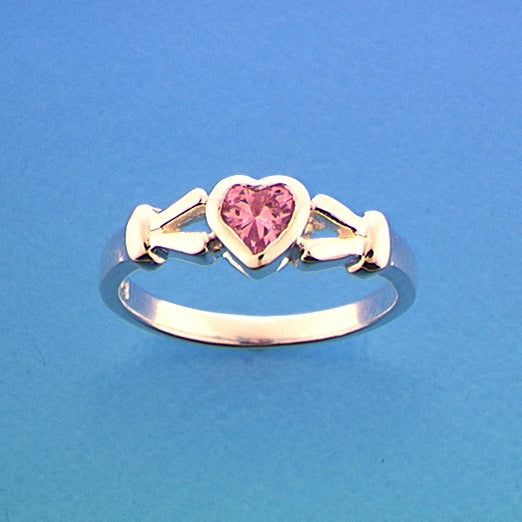 Ring hart zirkonia zilver gerhodineerd