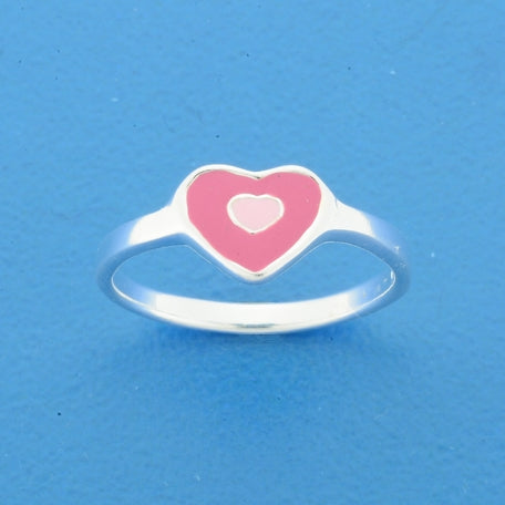 Ring hart zilver gerhodineerd
