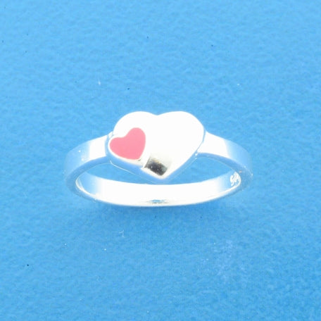 Ring hart zilver gerhodineerd