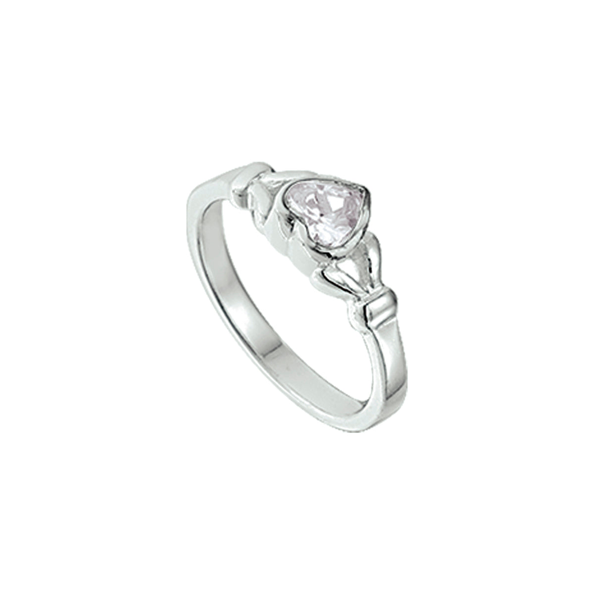 Ring hart zirkonia zilver gerhodineerd