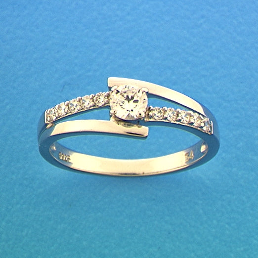 Ring zirkonia zilver gerhodineerd