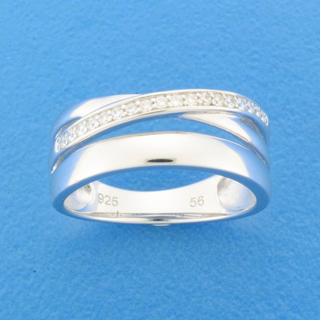 Ring zirkonia zilver gerhodineerd