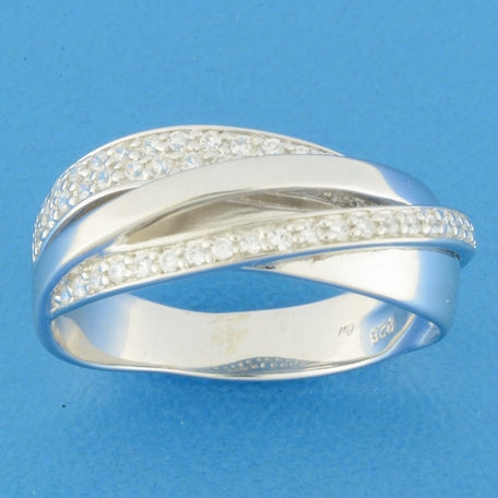 Ring zirkonia zilver gerhodineerd