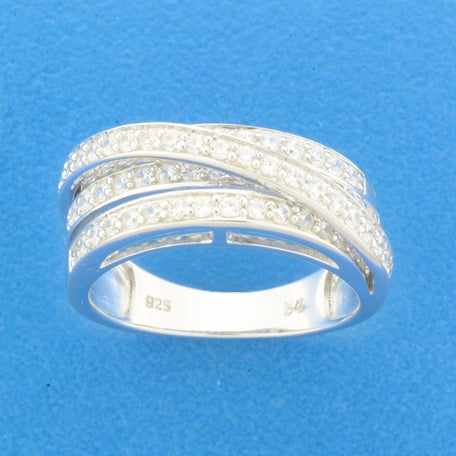 Ring zirkonia zilver gerhodineerd
