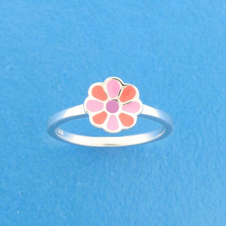 Ring bloem zilver gerhodineerd