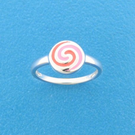 Ring rondje zilver gerhodineerd