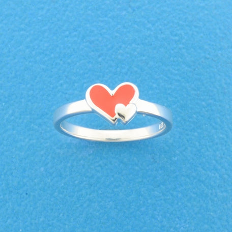 Ring hartjes zilver gerhodineerd