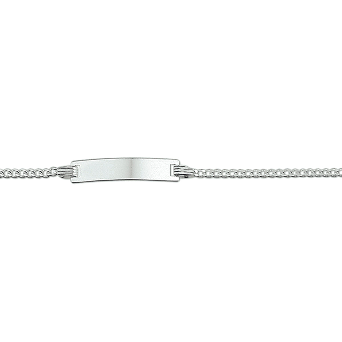 Graveerarmband gourmet plaat 4,2 mm 9 - 11 cm zilver gerhodineerd