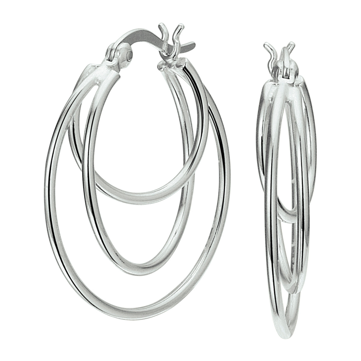 Oorringen zilver gerhodineerd