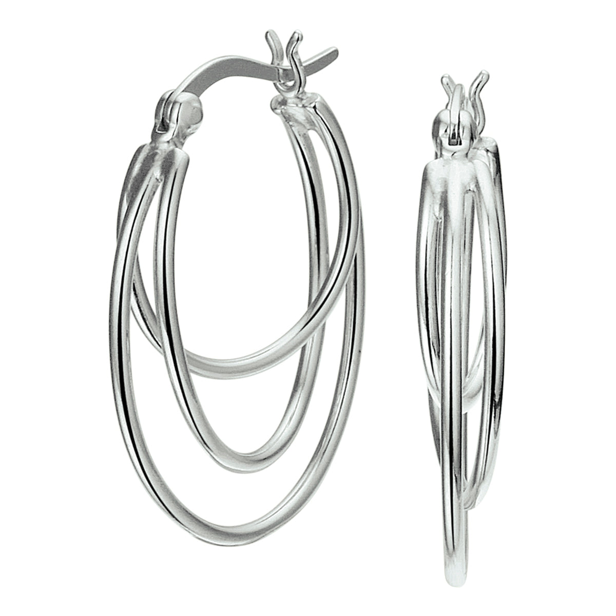 Oorringen zilver gerhodineerd