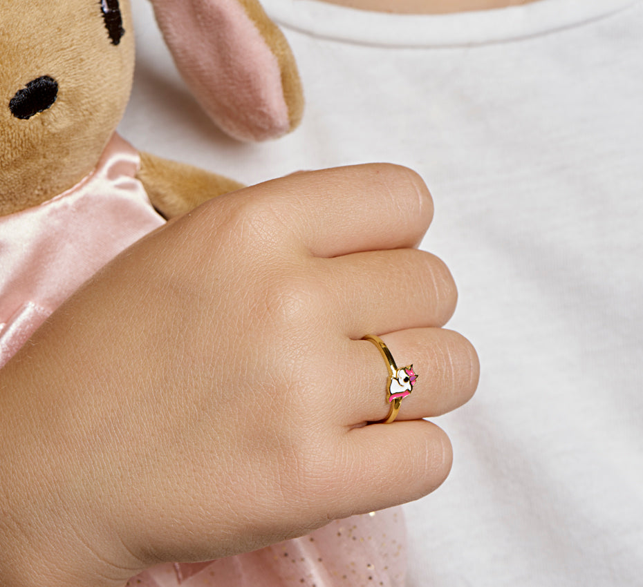 Ring eenhoorn zilver gerhodineerd