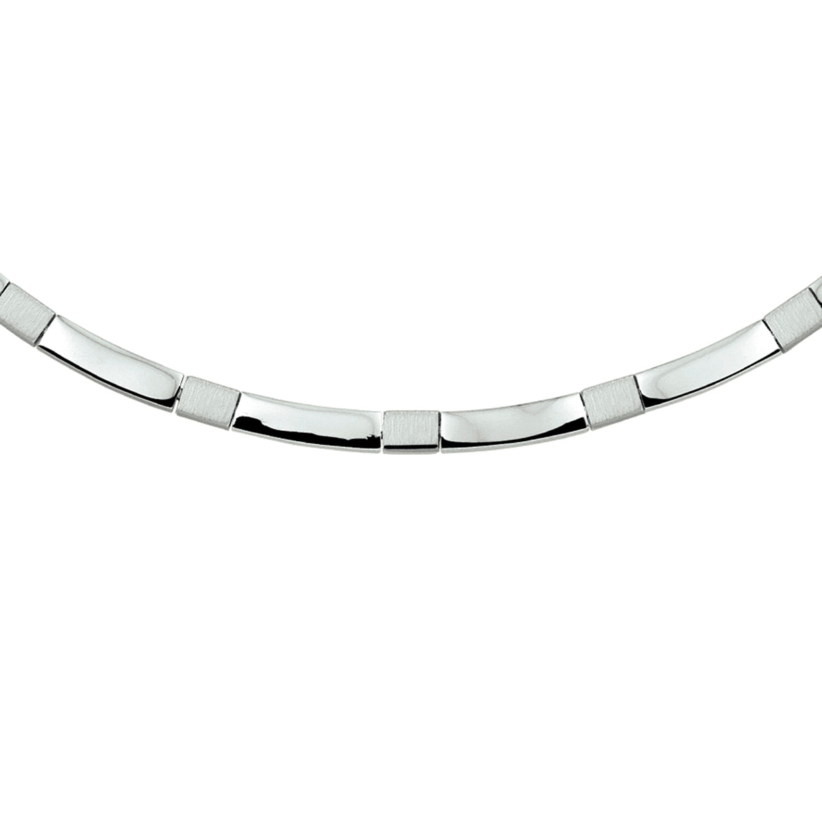 Collier poli/mat 4,5 mm 45 cm zilver gerhodineerd
