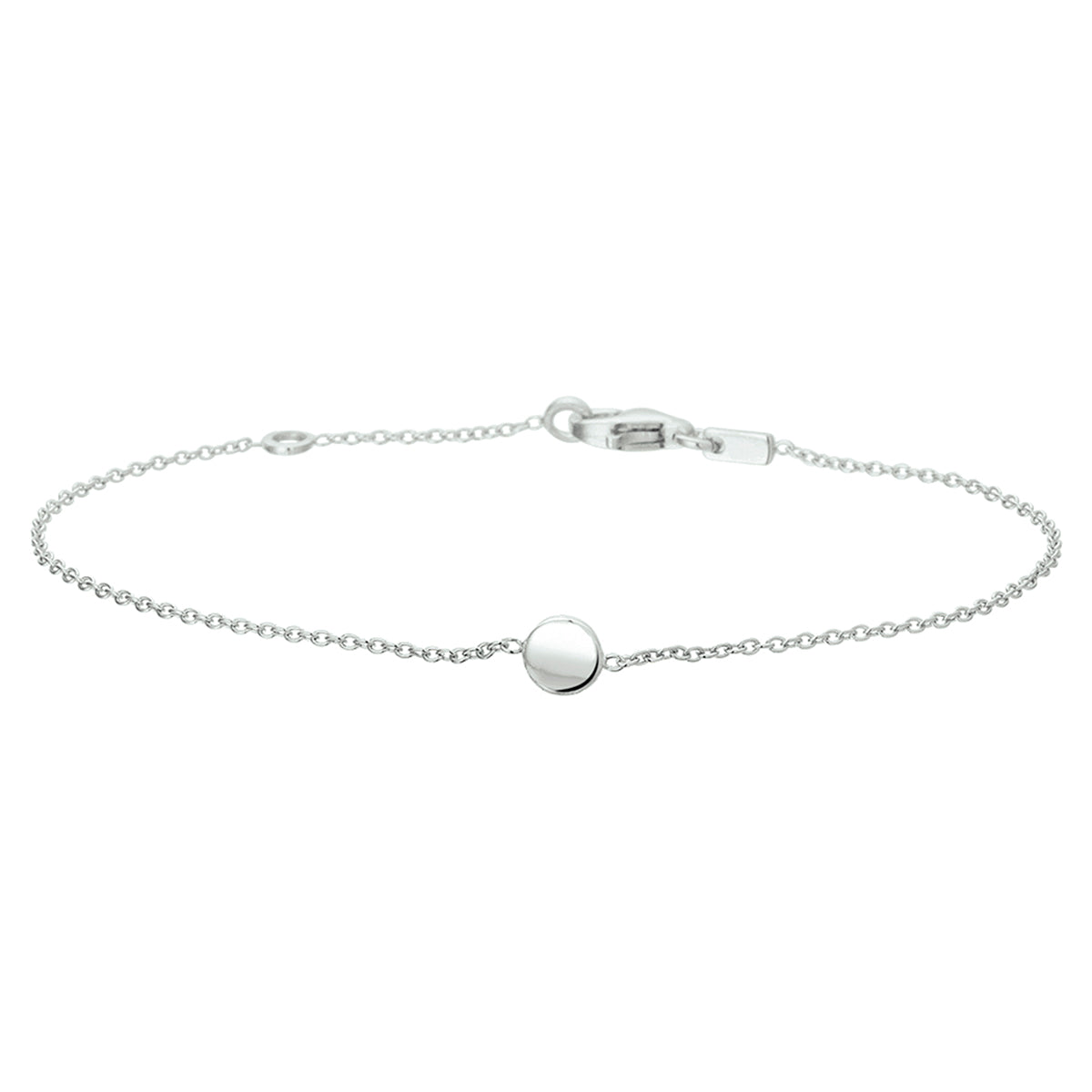 Armband rondje 16 - 18 cm zilver gerhodineerd