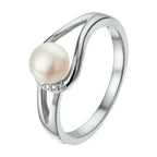 Ring parel en zirkonia zilver gerhodineerd
