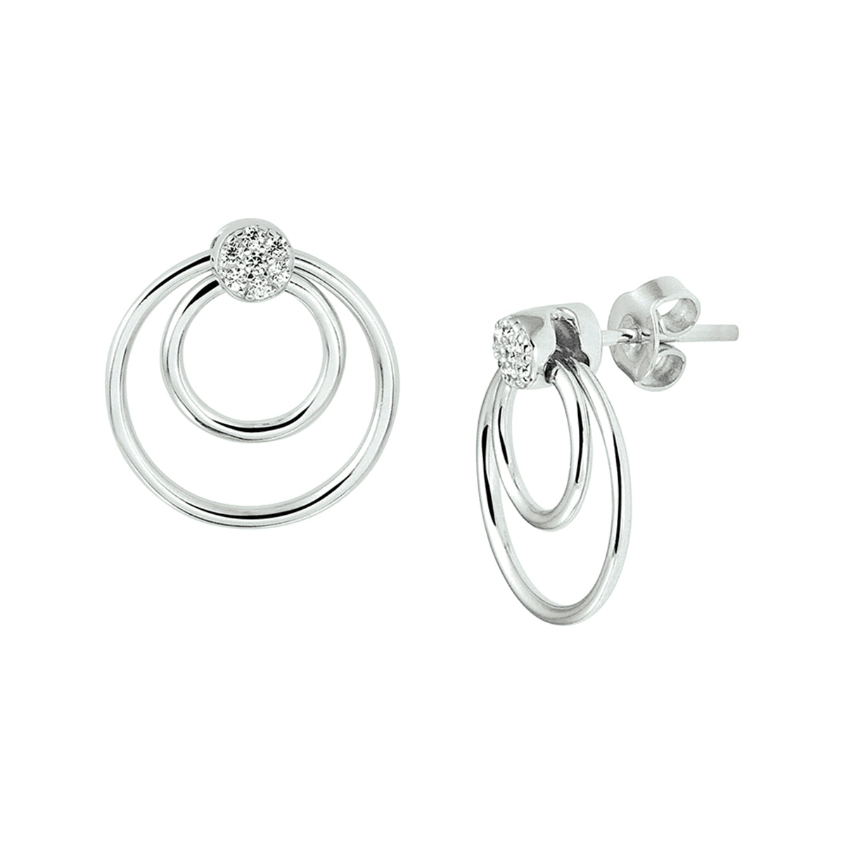 Oorhangers zirkonia zilver gerhodineerd