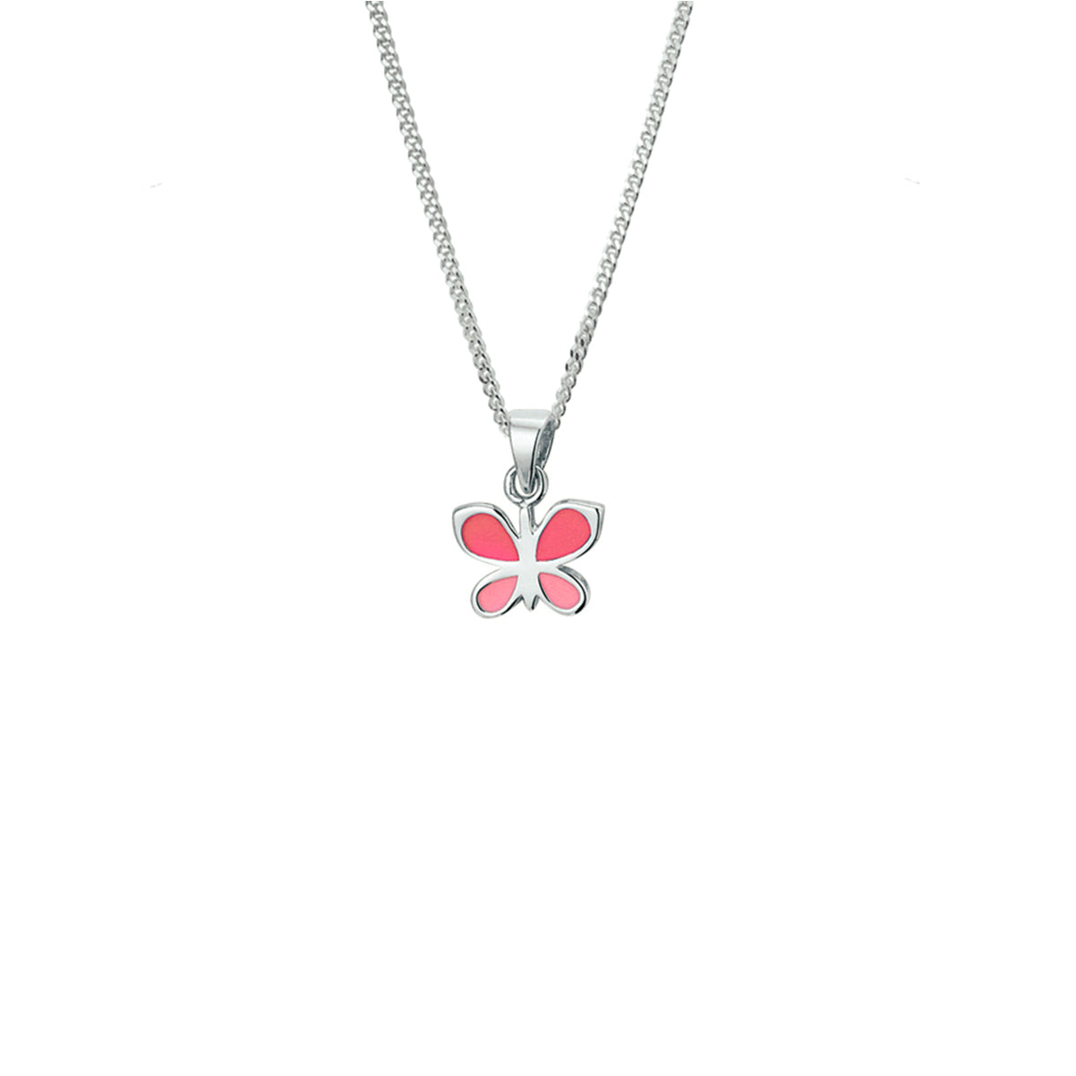 Collier vlinder 1,4 mm 36 + 4 cm zilver gerhodineerd