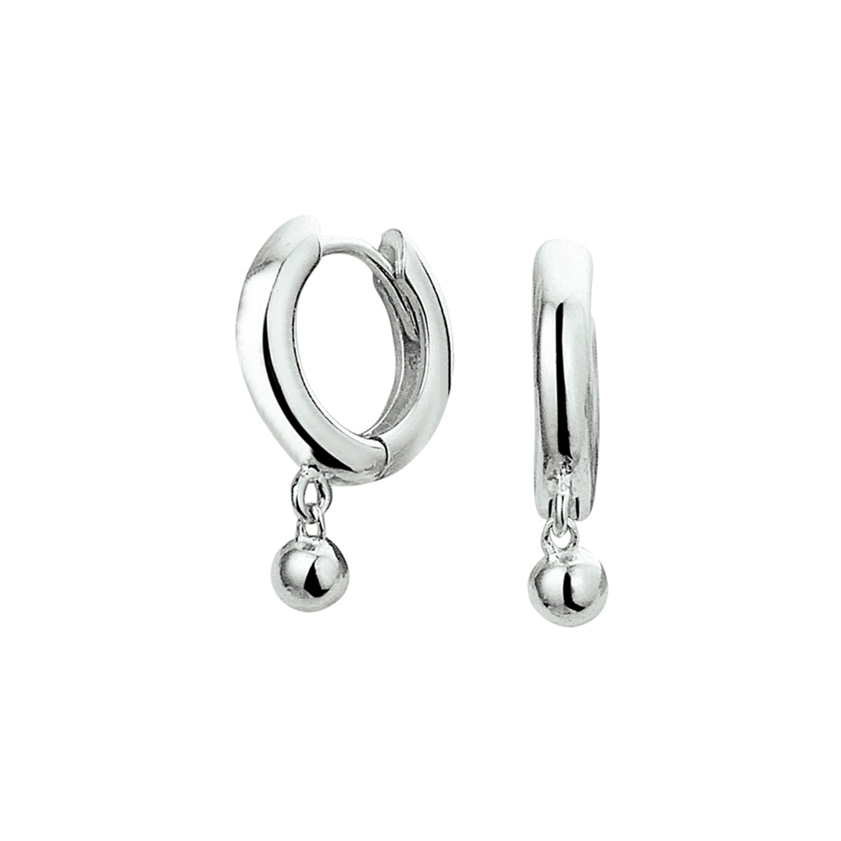 Klapoorringen bolletjes zilver gerhodineerd