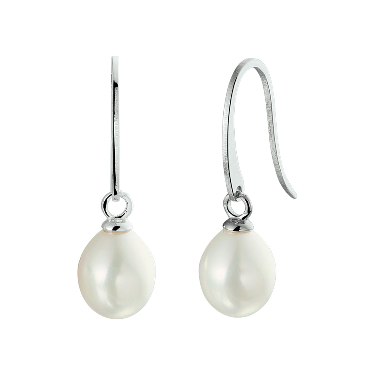 Oorhangers parel franse haak zilver gerhodineerd