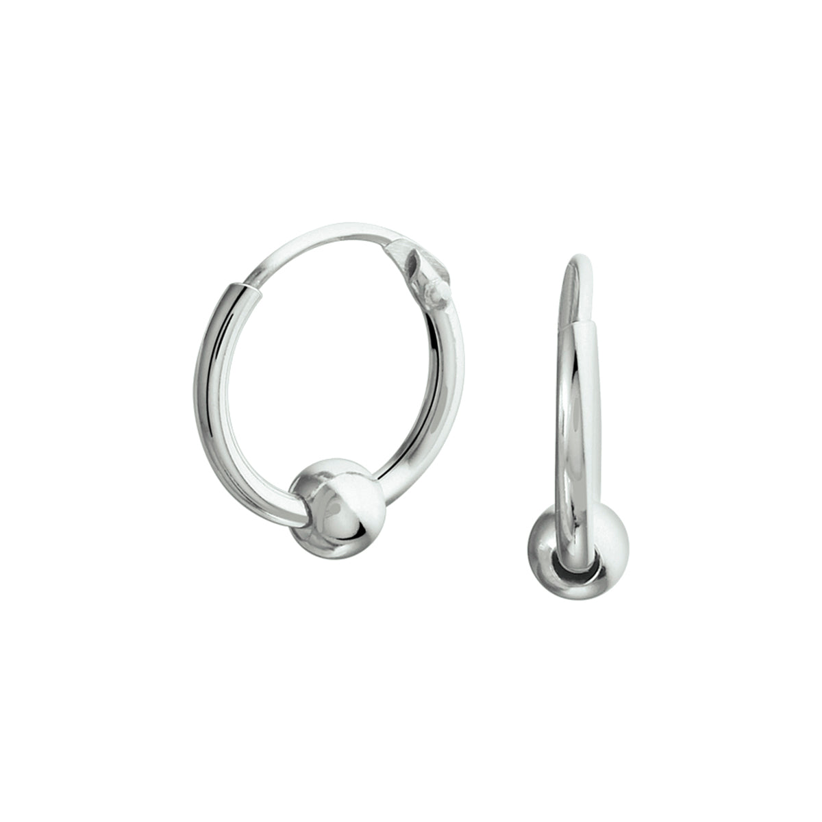 Oorringen bol zilver gerhodineerd